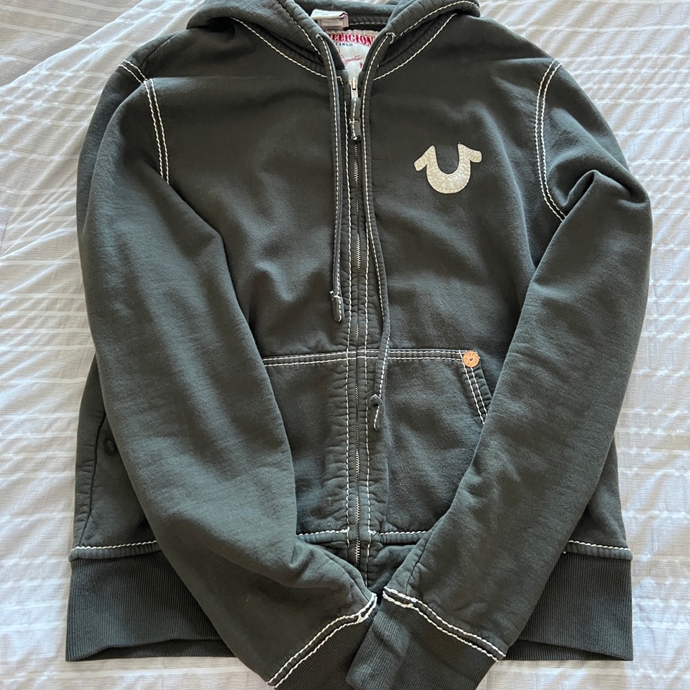 True Religion Full Zip Logo Hoodie